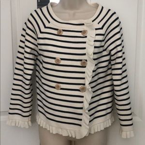 JCrew gorgeous navy and white sweater